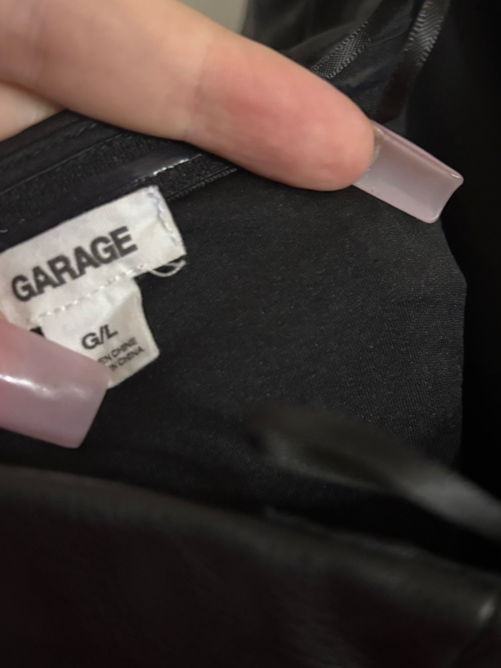 Garage Black Strapless Faux Leather Dress - Picture 3 of 3